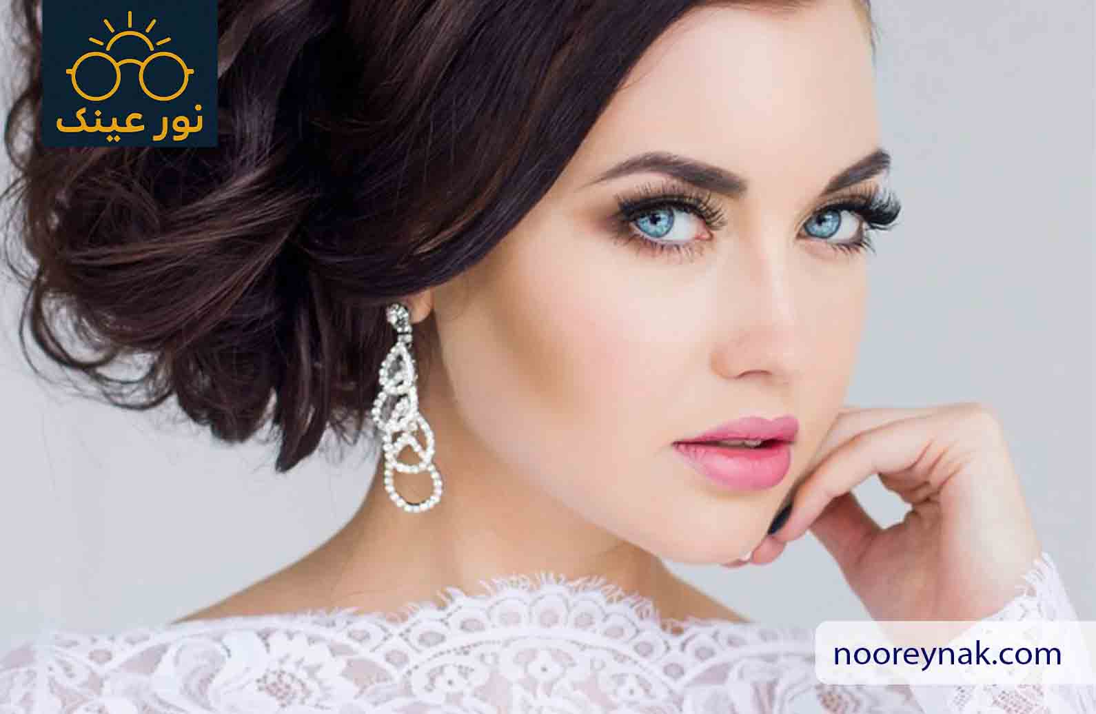 هماهنگی رنگ لنز با آرایش عروس